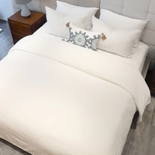 Nova Home Whispers Knitted Cotton Bedspread Set - King & Super King - 3 Pcs - White - Nova Home - Image 3