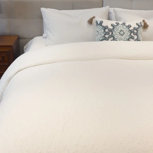 Nova Home Whispers Knitted Cotton Bedspread Set - King & Super King - 3 Pcs - White - Nova Home - Image 5