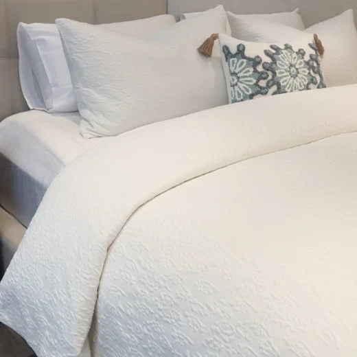 Nova Home Whispers Knitted Cotton Bedspread Set - King & Super King - 3 Pcs - White - Nova Home - Image 6