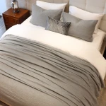 Nova Home Whispers Knitted Cotton Bedspread Set - King & Super King - 3 Pcs - Light Grey - Nova Home