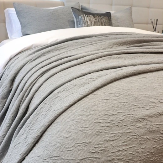 Nova Home Whispers Knitted Cotton Bedspread Set - King & Super King - 3 Pcs - Light Grey - Nova Home - Image 4