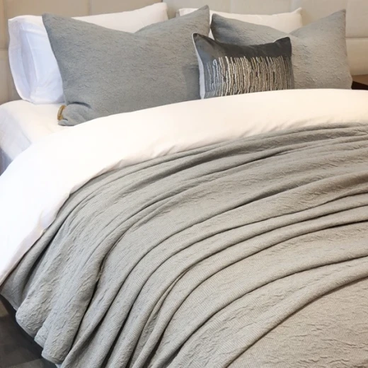 Nova Home Whispers Knitted Cotton Bedspread Set - King & Super King - 3 Pcs - Light Grey - Nova Home - Image 5
