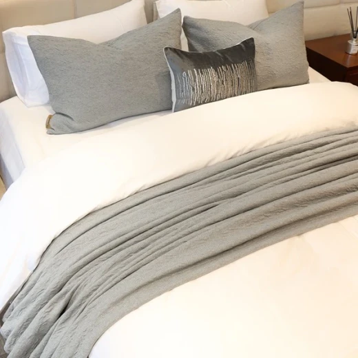 Nova Home Whispers Knitted Cotton Bedspread Set - King & Super King - 3 Pcs - Light Grey - Nova Home - Image 8