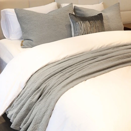 Nova Home Whispers Knitted Cotton Bedspread Set - King & Super King - 3 Pcs - Light Grey - Nova Home - Image 9