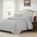 Nova Home Vivid Jaquard Bed Spread Set - 3Pcs - King & Super King - Grey - Nova Home