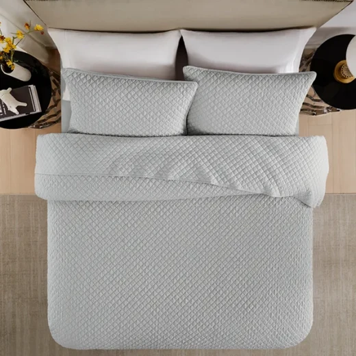 Nova Home Vivid Jaquard Bed Spread Set - 3Pcs - King & Super King - Grey - Nova Home - Image 3