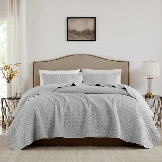 Nova Home Vivid Jaquard Bed Spread Set - 3Pcs - King & Super King - Grey - Nova Home - Image 2