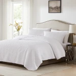 Nova Home Vivid Jaquard Bed Spread Set - 3Pcs - King & Super King - White - Nova Home