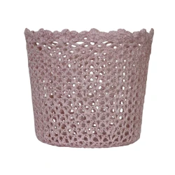 Nova Home "Cove" Cotton Crochet Basket - Rose