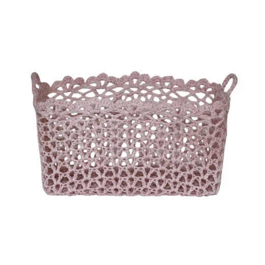Nova Home "Yarnware" Cotton Crochet Basket - Rose Nova Home "Yarnware" Cotton Crochet Basket - Rose