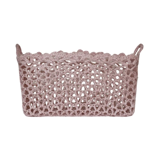 Nova Home "Yarnware" Cotton Crochet Basket - Rose - Nova Home - Image 2