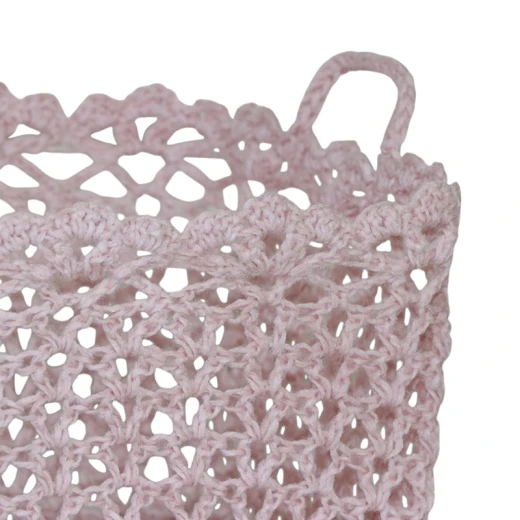 Nova Home "Yarnware" Cotton Crochet Basket - Rose - Nova Home - Image 3