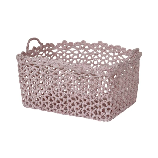 Nova Home "Yarnware" Cotton Crochet Basket - Rose - Nova Home - Image 4