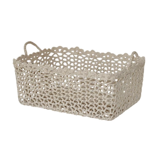 Nova Home "Yarnware" Cotton Crochet Basket - Ivory - Nova Home - Image 2