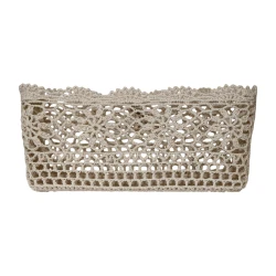 Nova Home "Threadlet" Cotton Crochet Basket - Ivory