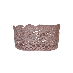Nova Home "Knotbox" Cotton Crochet Basket - Rose