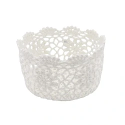 Nova Home "Knotbox" Cotton Crochet Basket - White