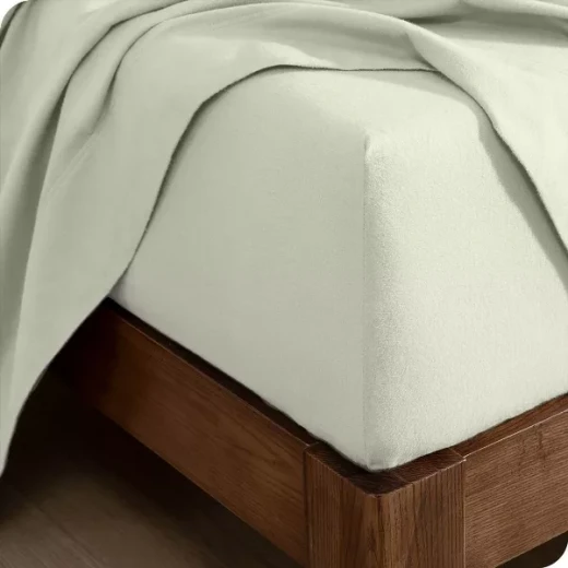 نوفا هوم Cotton Warm طقم شرشف مطاط شتوي قطن فلانيل دافئ - مجوز & مجوز كبير - 3 قطع - أوف وايت - نوفا هوم - Image 3