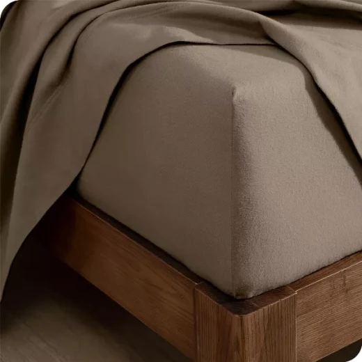 Nova Home Cotton Warm Winter Flannel Fitted Sheet Set - Single & Twin - 2 Pcs - Taupe - Nova Home - Image 2