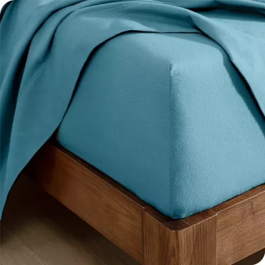 نوفا هوم Cotton Warm طقم شرشف مطاط شتوي قطن فلانيل دافئ - مجوز & مجوز كبير - 3 قطع - أزرق - نوفا هوم - Image 2