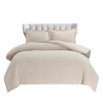 Nova Cottontex Textured Duvet Cover Set - 100% Cotton, 200 Thread  - 2 Pcs - King & Super King - Beige - Nova Home