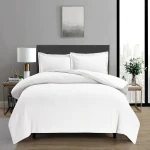 Nova Cottontex Textured Duvet Cover Set - 100% Cotton, 200 Thread  - 2 Pcs - King & Super King - White - Nova Home