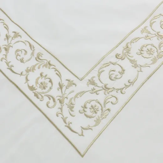 نوفا هوم Paisley طقم وجه لحاف - قطن 100% ، 200 خيط لكل انش مربع - مجوز & مجوز كبير - 6 قطع - أبيض و ذهبي - نوفا هوم - Image 7