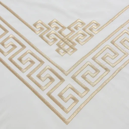 نوفا هوم Versace طقم وجه لحاف - قطن 100% ، 200 خيط لكل انش مربع - مجوز & مجوز كبير - 6 قطع - أبيض و ذهبي - نوفا هوم - Image 7