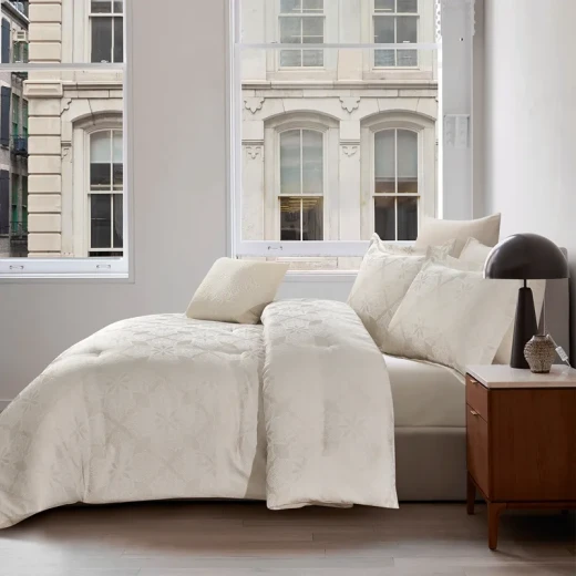 Nova Home Baroque Jacquard Comforter Set - King & Super King - 7 Pcs - Sand - Nova Home - Image 7