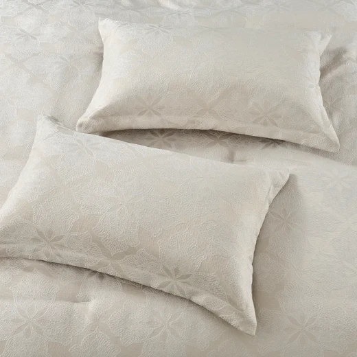 Nova Home Baroque Jacquard Comforter Set - King & Super King - 7 Pcs - Sand - Nova Home - Image 3