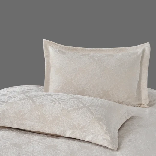 Nova Home Baroque Jacquard Comforter Set - King & Super King - 7 Pcs - Sand - Nova Home - Image 2