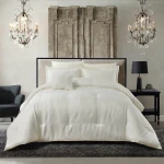 Nova Home Baroque Jacquard Comforter Set - King & Super King - 7 Pcs - Ivory - Nova Home