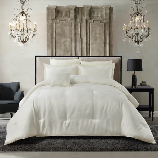 Nova Home Baroque Jacquard Comforter Set - King & Super King - 7 Pcs - Ivory Nova Home Baroque Jacquard Comforter Set - King & Super King - 7 Pcs - Ivory