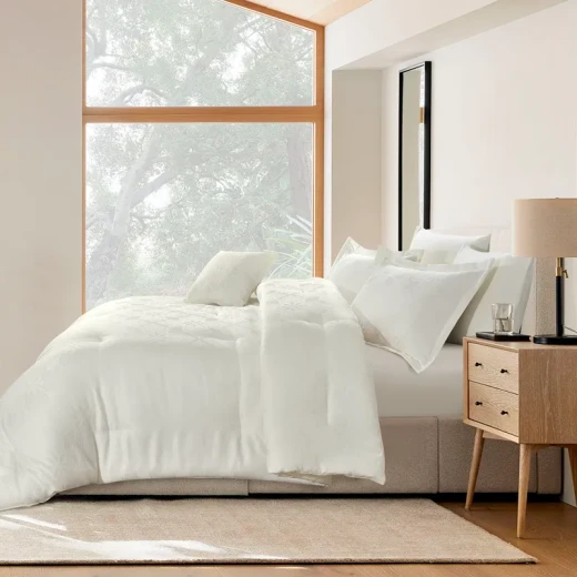 Nova Home Baroque Jacquard Comforter Set - King & Super King - 7 Pcs - Ivory - Nova Home - Image 7