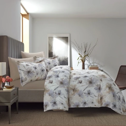 نوفا هوم Chintz طقم لحاف مايكروفايبر بنمط مطبوع - 4 قطع - مفرد & مفرد كبير - بيج - نوفا هوم - Image 4