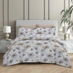 نوفا هوم Chintz طقم لحاف مايكروفايبر بنمط مطبوع - 6 قطع - مجوز & مجوز كبير - بيج - نوفا هوم