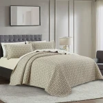 Nova Home Rosetex Poly Cotton Jaquard Reversible Bed Spread Set - 2Pcs - Single & Twin - Brown - Nova Home