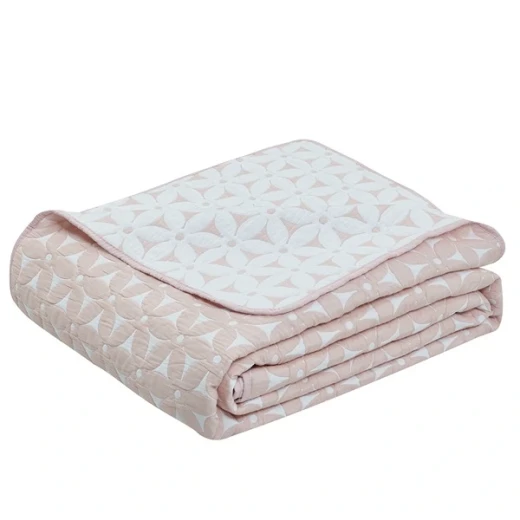 Nova Home Rosetex Poly Cotton Jaquard Reversible Bed Spread Set - 3Pcs - King & Super King - Pink - Nova Home - Image 2