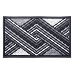 Nova Home Fonda Outdoor Mat W & Rubber Backing - 45x75 cm - Grey
