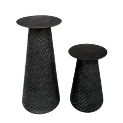 Weva Small Grey Ribbed Hammered Candle Holder "Trend Prism"