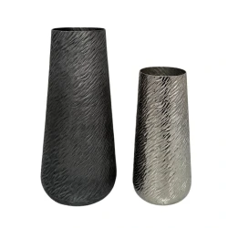 Weva Small Nickel Ribbed Hammered Vase "Trend Trove "
