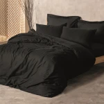نوفا هوم Plaid طقم وجه لحاف بتصميم المربعات - 100% قطن - مجوز/مجوز كبير - 4 قطع - أسود - نوفا هوم