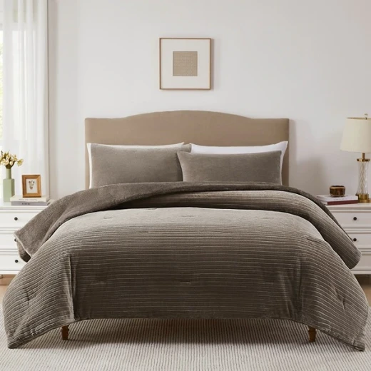 Nova Home Cozy Warm Velvet Blush Flannel Comforter - Single & Twin- Moka - Nova Home - Image 2