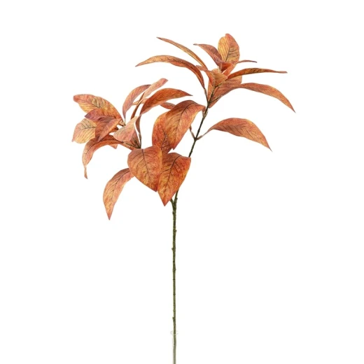 ويفا سيقان وأوراق صناعية برتقالية "Leaf" (فرعين)