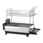 ‏ويفا‏ Tidy رف صحون مقاوم للصدأ ‏– 59x32x37 ‏سم ‏– ستيل/أسود - ويفا