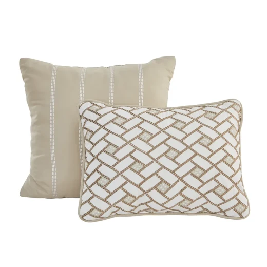 Nova Home Galileo Jacquard Comforter Set - King & Super King - 8 Pcs - Beige - Nova Home - Image 8