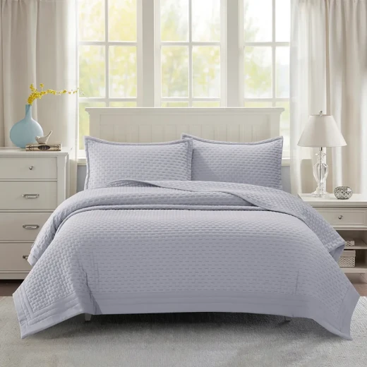 Nova Home Sonic Pre Washed Summer Bed Spread Set - King & Super King - 4 Pcs - Grey - Nova Home - Image 11