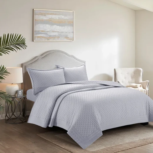 Nova Home Sonic Pre Washed Summer Bed Spread Set - King & Super King - 4 Pcs - Grey - Nova Home - Image 10