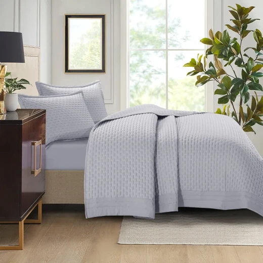 Nova Home Sonic Pre Washed Summer Bed Spread Set - King & Super King - 4 Pcs - Grey - Nova Home - Image 9