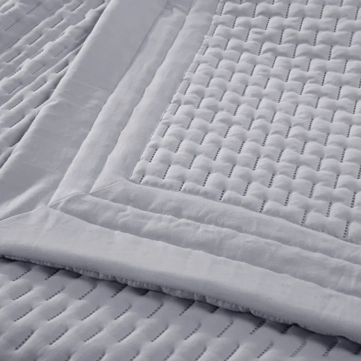 Nova Home Sonic Pre Washed Summer Bed Spread Set - King & Super King - 4 Pcs - Grey - Nova Home - Image 8